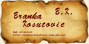 Branka Košutović vizit kartica